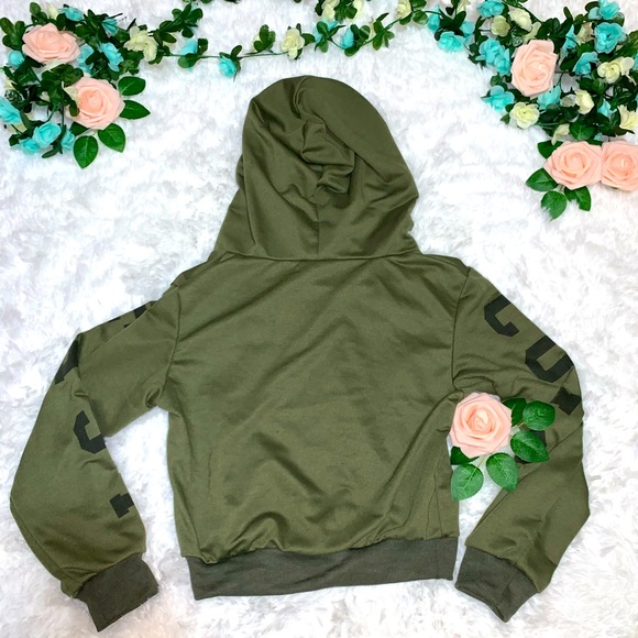 Banana Republic Girls Army Green Crop Top Pullover - Picture 5 of 8